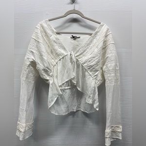AllSaints embroidered top, white, NWOT